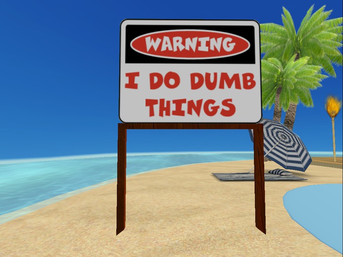 Sign--Dumb things