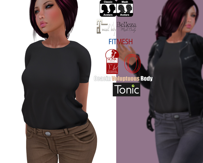 [!n] dark grey TEE ~ for Classic & Mesh Avatars