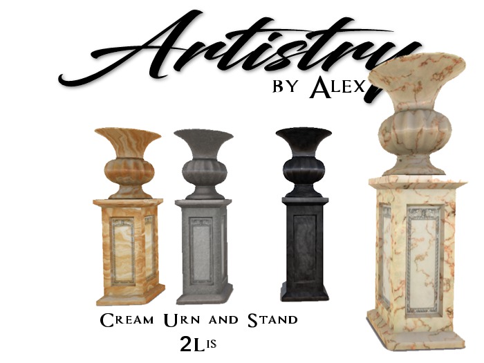 Artistry by Alex - Cream Granite Urn and Stand