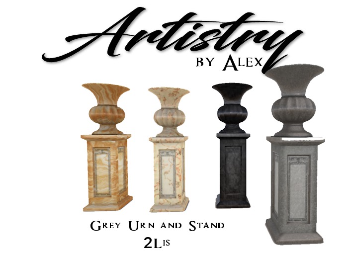 Artistry by Alex - Gray Granite Urn and Stand