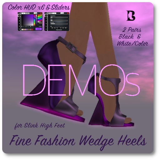 Fine Fashions Mini Wedge Heels Blk&Wht/Color Slink DEMO