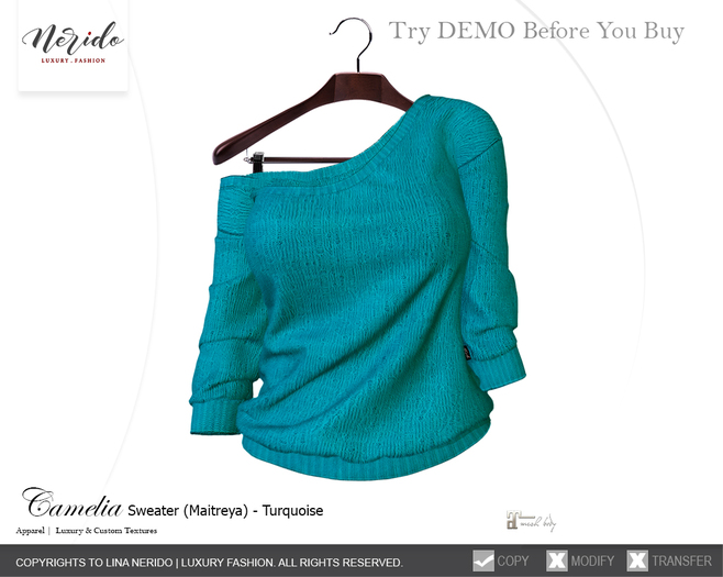 ~Nerido~ Camellia Sweater(Maitreya)-Turquoise