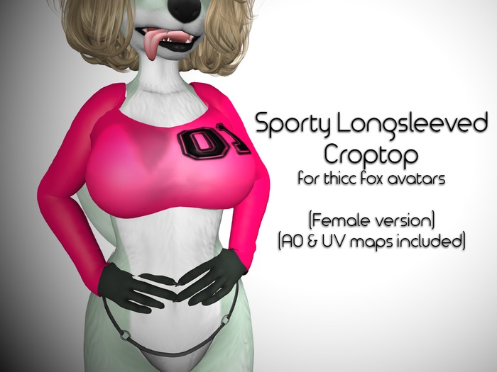 LMF Thicc Fox Sporty Longsleeved Croptop (Pink) (Female)