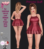 .Princess Stuff. [Laced Back Jeans Dress] Cherry Red *wear me*