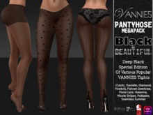 VANNIES Pantyhose Megapack "Black is beautiful" (Applier-Hud for Belleza, Maitreya, Slink, Omega)
