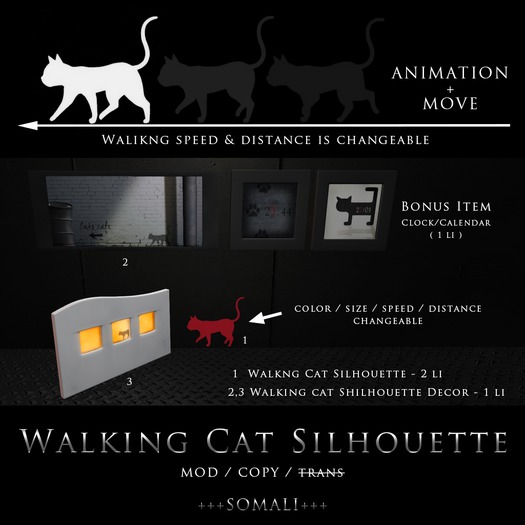 +S+ Walking Cat Silhouette <BOX>