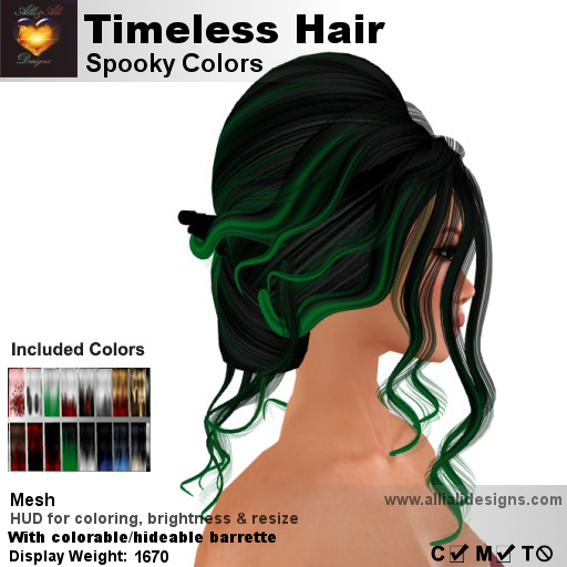 A&A Timeless Hair Spooky Colors, romantic curly mesh updo, low complexity (only 1670)