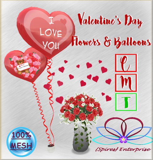 {SE} Valetine's  Flowers & Balloons Red V1