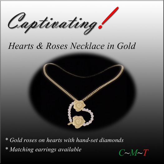 Hearts & Roses Gold Necklace