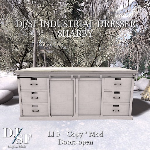 DJ / SF Industrial Dresser - Shabby - Boxed