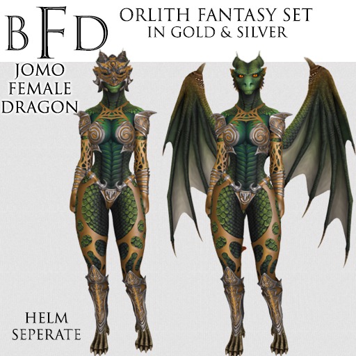 BFD Orlith Dragon Outfit Gold Silver