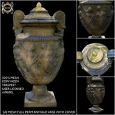GD MESH FULL PERM ANTIQUE VASE WITH COVER