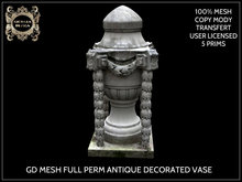 GD MESH FULL PERM ANTIQUE DECORATED VASE