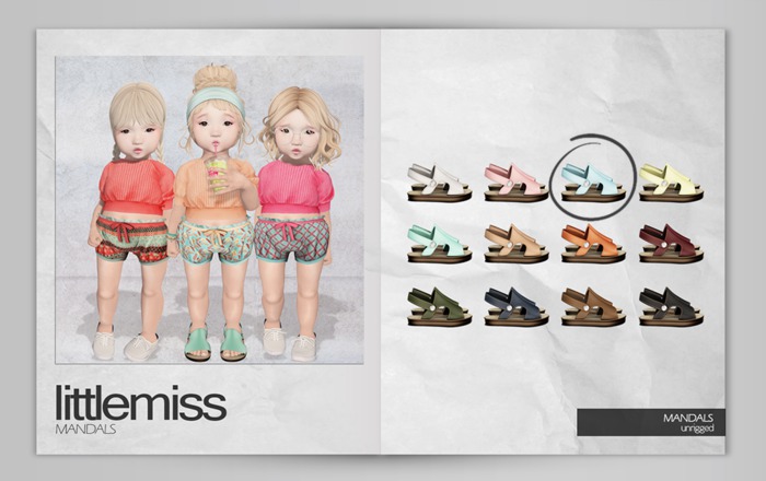 {Little Miss} Mandals - Blue *Resizable