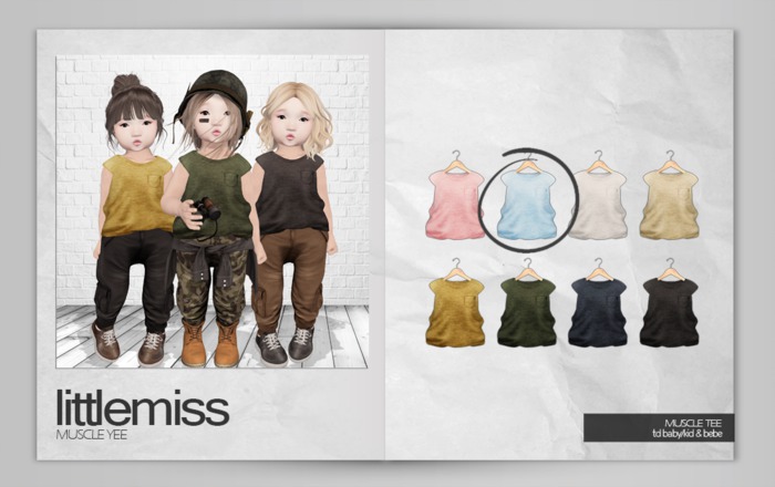 {Little Miss} Muscle Tee - Blue *b/k/bebe