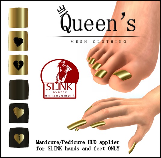 Queen's BlackGold Nails for Slink Hand e Feet