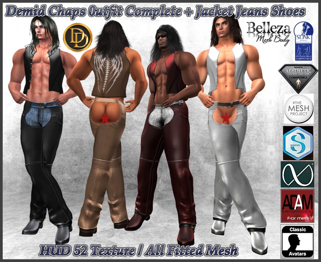 "DD" Demid Chaps Men's 0utfit Complete Jacket Jeans Shoes