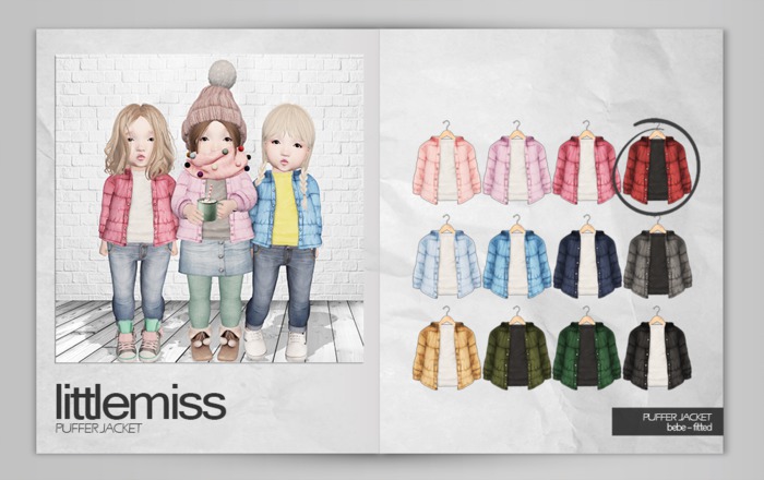 {Little Miss} Puffer Jacket - Red *Bebe Fitted