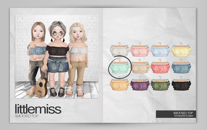 {Little Miss} Smocked Top - Mint *b/k/bebe