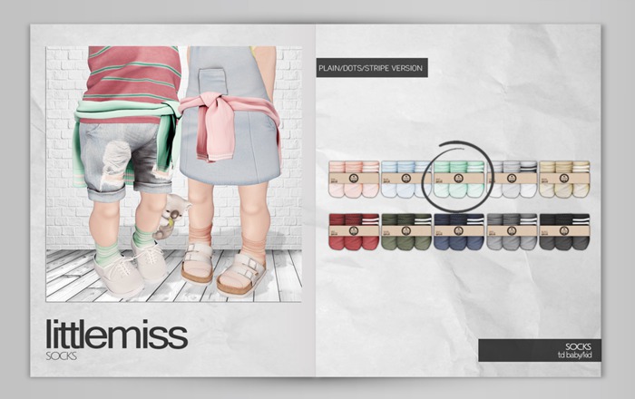 {Little Miss} Socks - Mint *B/K