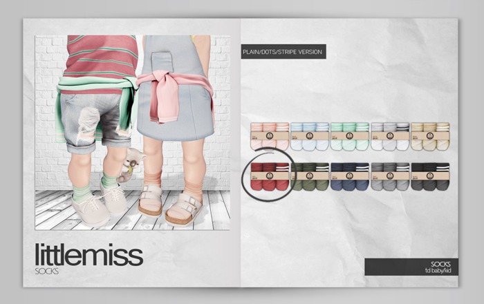 {Little Miss} Socks - Red *B/K