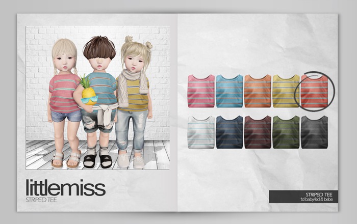 {Little Miss} Striped Tee - Red *b/k/bebe