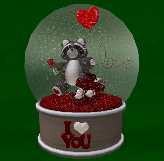 Valentine Raccon with single rose