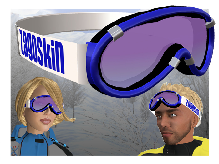 Ski goggles - blue frame white band