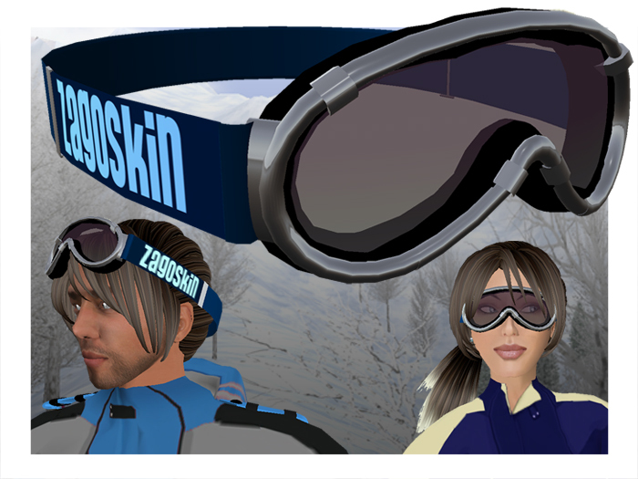 Ski goggles - silver frame blue band