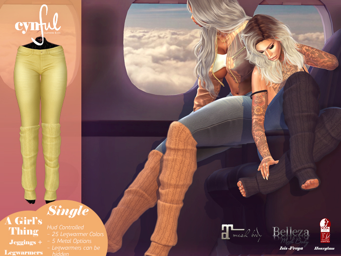 [Cynful] A Girl's Thing Jeggings Set - Yellow [Maitreya Lara, Belleza (Isis + Freya), Slink (HG), Legacy Female