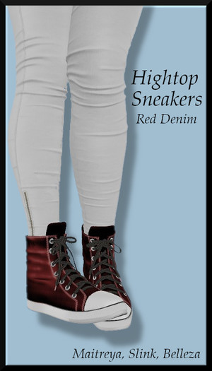 *Shae's Hightop Sneakers Red Denim