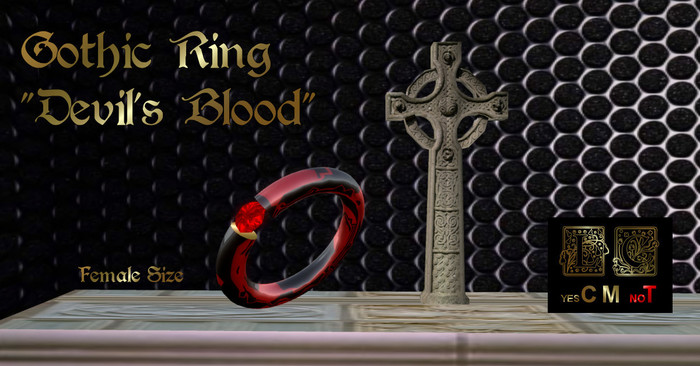 DEVIL'S BLOOD GOTH RING FEMALE SIZE COPY-MOD