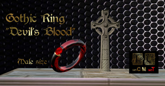 DEVIL'S BLOOD GOTH RING MALE SIZE COPY-MOD