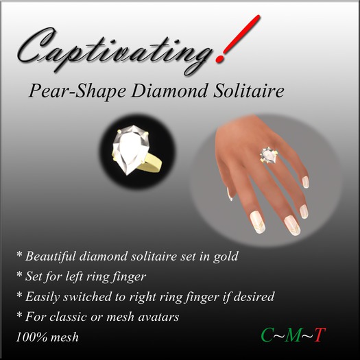 Captivating! Pear-Shape Diamond Solitaire Ring