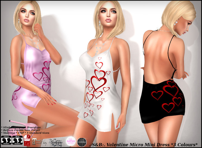 .:S&B:. Valentine Micro Mini Dress *3 Colours*
