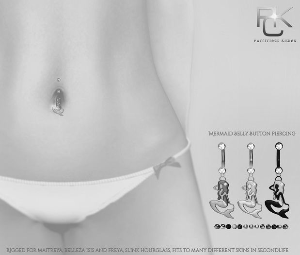 *PKC* Mermaid belly button piercing DEMO