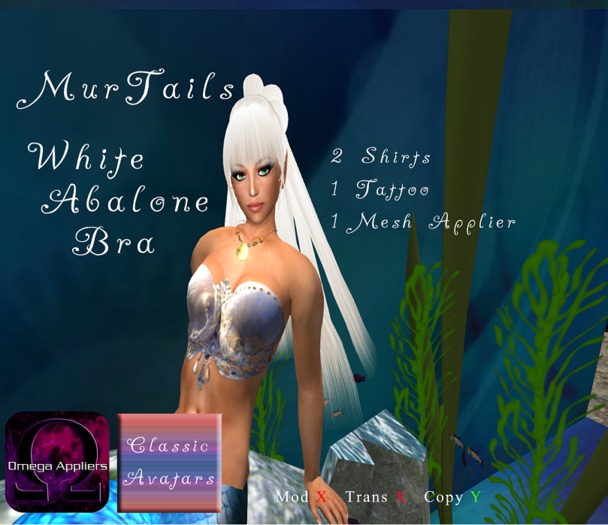 MurTails White Abalone Bra