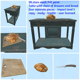SR.store mesh full perm Table with chest of drawers and bread