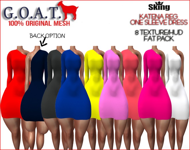 G.O.A.T. SKING KATENA REG. ONE SLEEVE DRESS 8TEXTURE/HUD