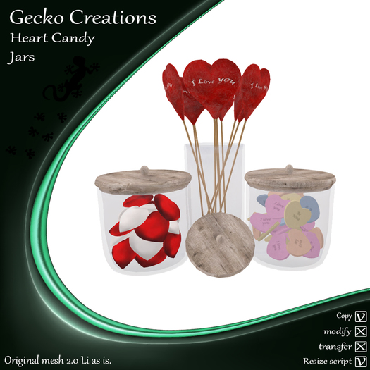 GC-Heart Candy Jars(Boxed)