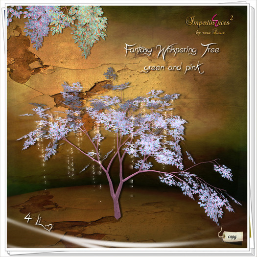 Whispering Tree pink and gold