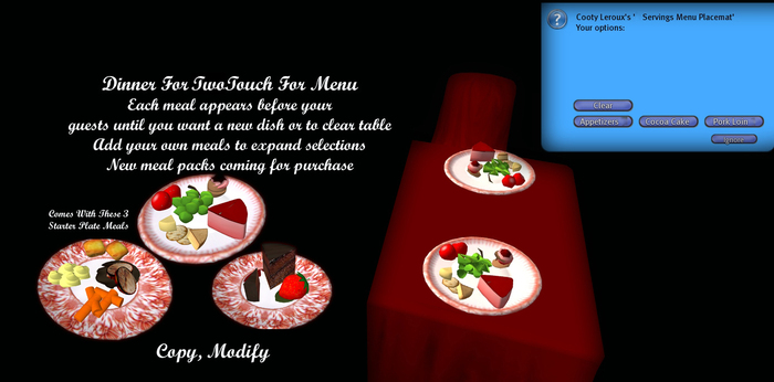 Dinner For 2 Personal Use *CHB*