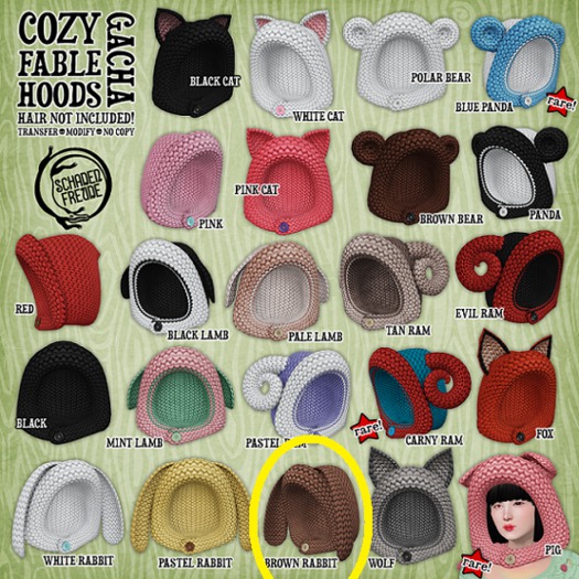 Schadenfreude Brown Rabbit Cozy Fable Hood