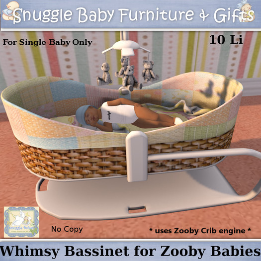 Whimsy Nursery Bassinet for Zooby new borns Boxed