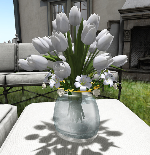 CJ Tulip white in Vase ~ c + m ~