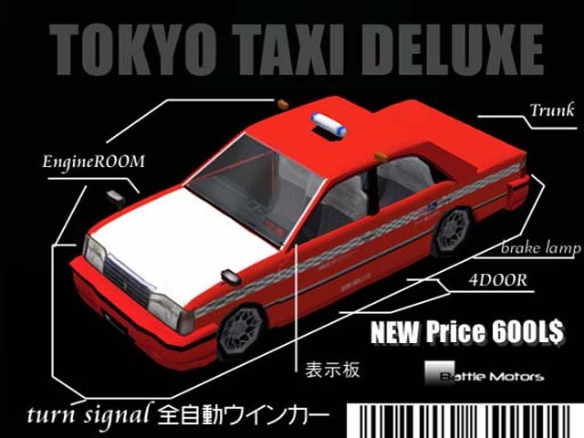 *Battle Motors* TOKYO TAXI DELUXE 2010 Orange BOX 