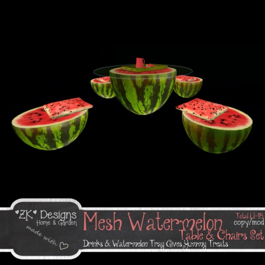 *ZK* Mesh Watermelon Table & Chairs Set