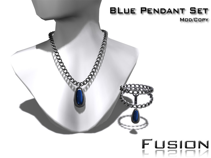 :Fusion: Blue Necklace & Bracelet Set
