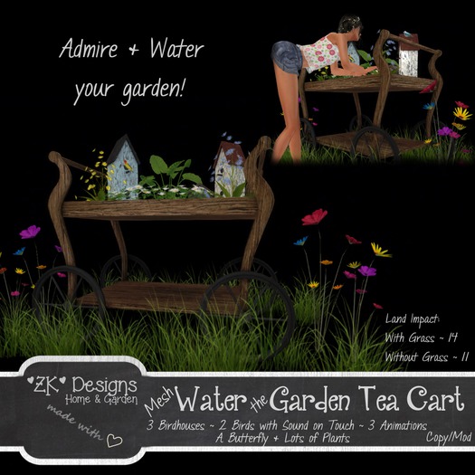 *ZK* Mesh Water the Garden Tea Cart