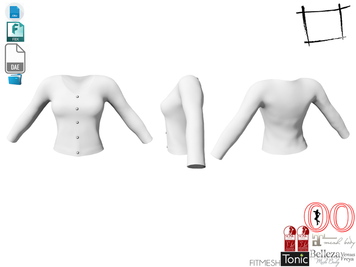 Dae Obj FBX Women's Cardigan Slink, Belleza, Maitreya, Tonic, Ocacin Standard